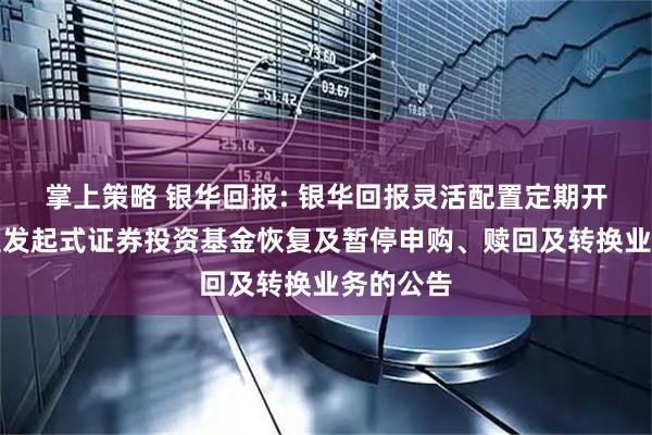 掌上策略 银华回报: 银华回报灵活配置定期开放混合型发起式证券投资基金恢复及暂停申购、赎回及转换业务的公告