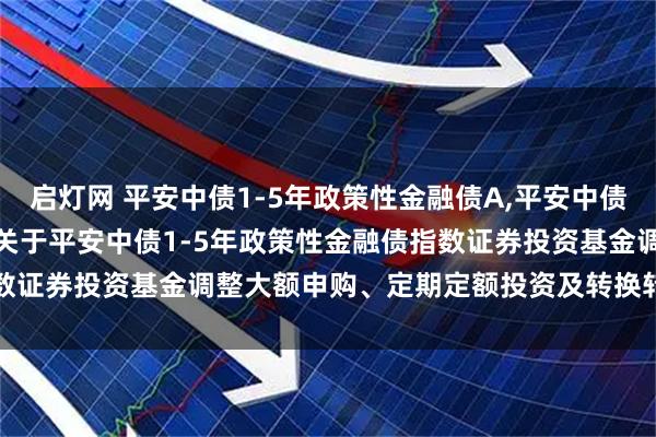 启灯网 平安中债1-5年政策性金融债A,平安中债1-5年政策性金融债C: 关于平安中债1-5年政策性金融债指数证券投资基金调整大额申购、定期定额投资及转换转入业务的公告